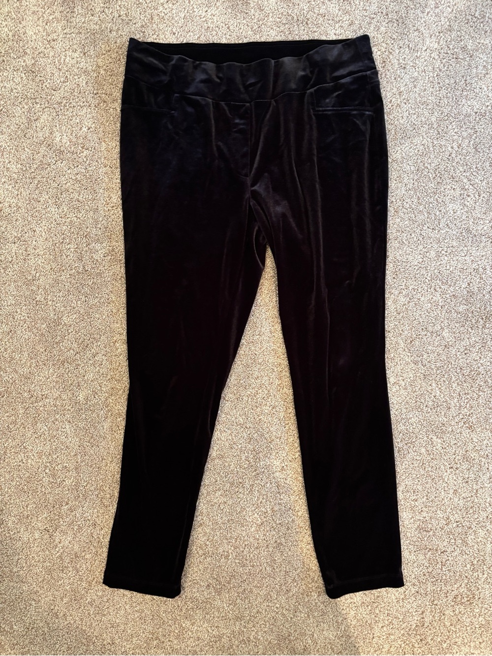 Anne Klein Black Velvet Leggings